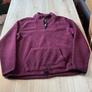 PINK Victoria's Secret Purple Sherpa fleece quarter zip sweatshirt